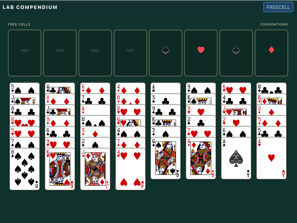 FreeCell game screenshot